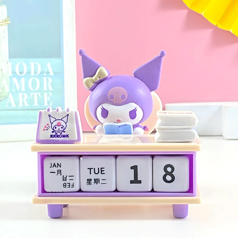 New Sanrio Desk Calendar Series Ornaments Cute Kuromi Pochacco Tabletop Ornaments Birthday New Year Gift For Children