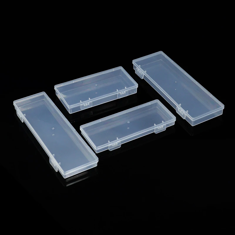 Nail Art Storage Box Nail Parts Organizer Clear Cuboid Plastic Container Packaging Case For Nail Brush File Manicure Tools