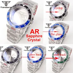 AR Sapphire Crystal 20Bar 40mm Steel Automatic Watch Case Bracelet 120 Clicks Bezel Fit NH35 NH36 NH34 ETA2824 PT5000 Movement