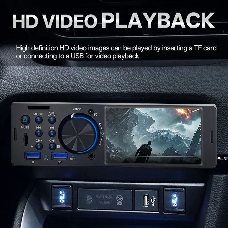 Hippcron 4,1" Autoradio 1din Multimedia MP5-Player Touchscreen Bluetooth Stereo FM-Empfänger USB TF Universelle Kameraunterstützung – Detail 5