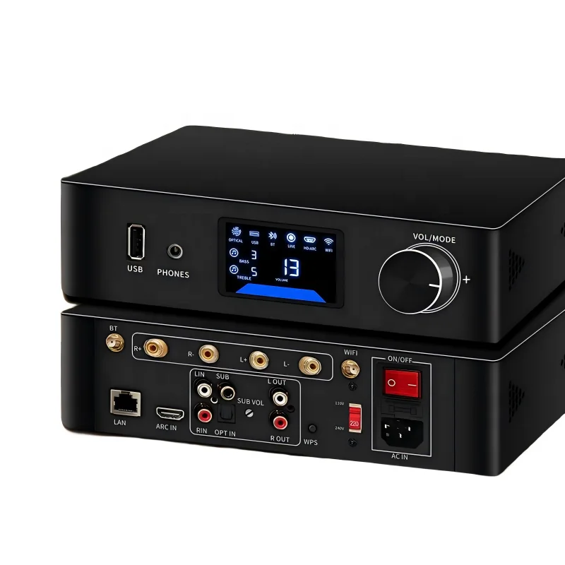 Steaming Media Digital Decoding Aluminium Power Amplifier 2-Channel Home And Professional 600W Class D Output Circuitry