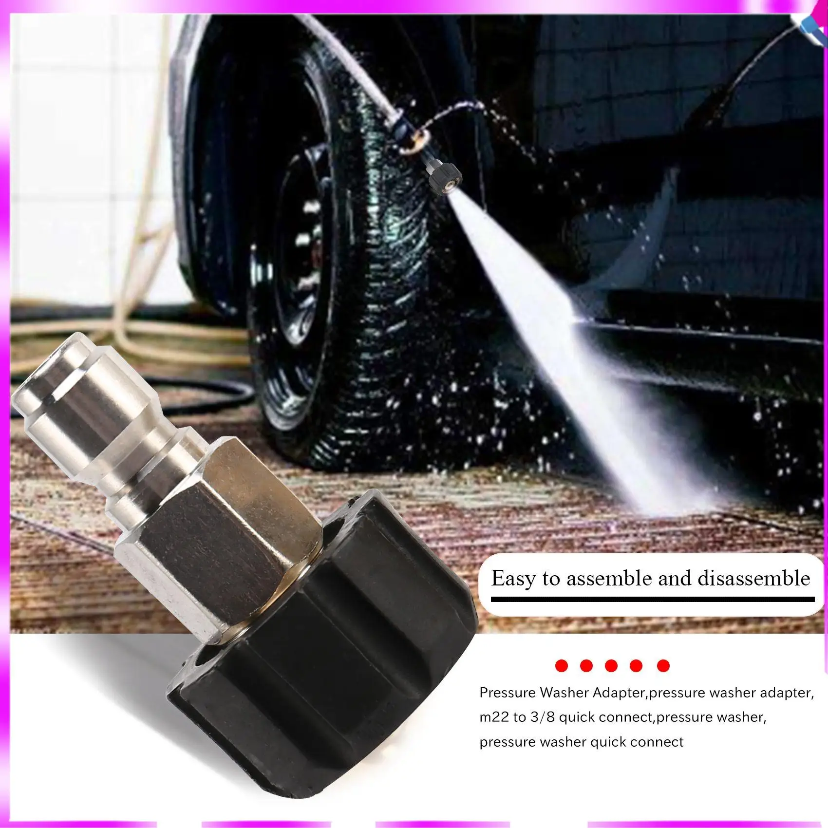 

N96R Набор адаптеров для мойки высокого давления, комплект быстрого подключения, метрическая M22-15 мм, TWIS292