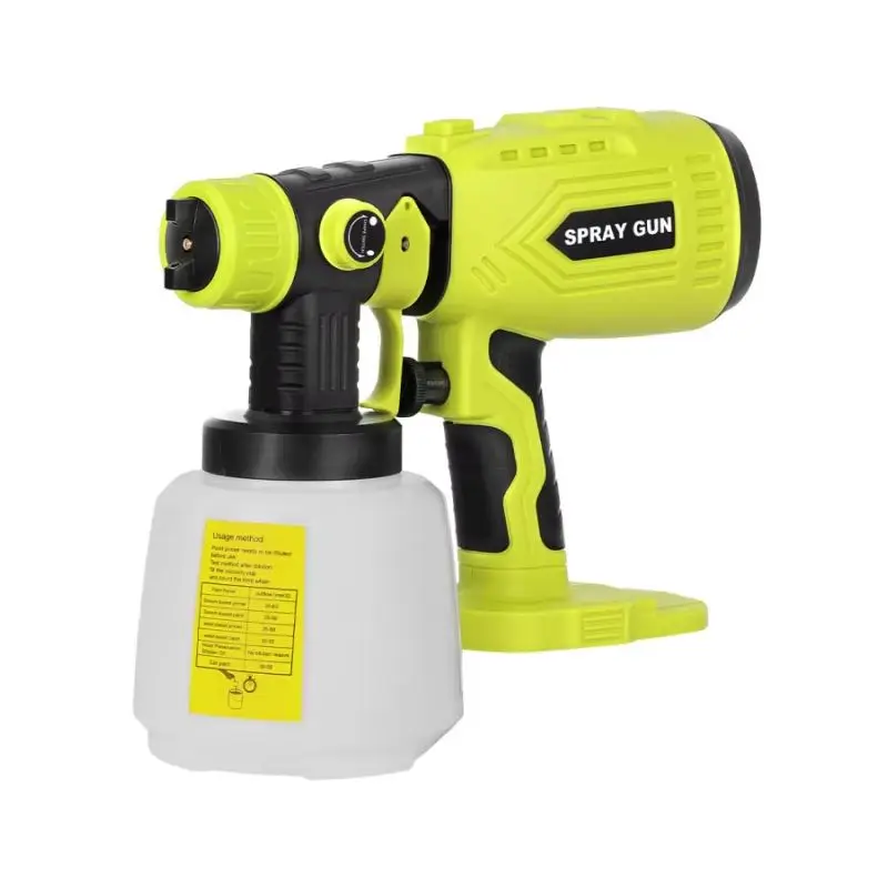200 W draadloze HVLP-verfspuit voor Ryobi 18V ONE+, 4 spuitmonden, 3 patronen, 1000 ml container, handspuitpistool (geen batterij)