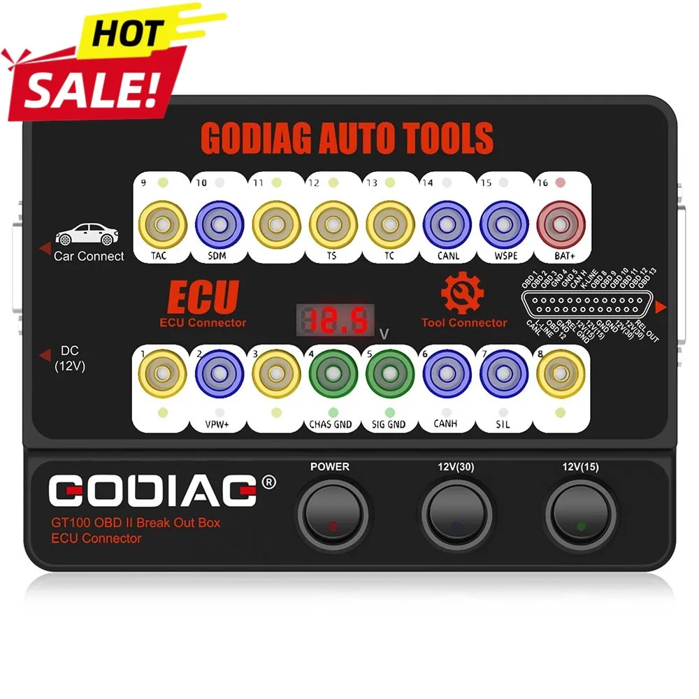 GODIAG GT100 AUTO Diagnostic Tool OBDII Break Out Box ECU Connector Work with Xhose VVDI2/AUTEL IM608/CGDI Prog/ Lonsdor K518ISE