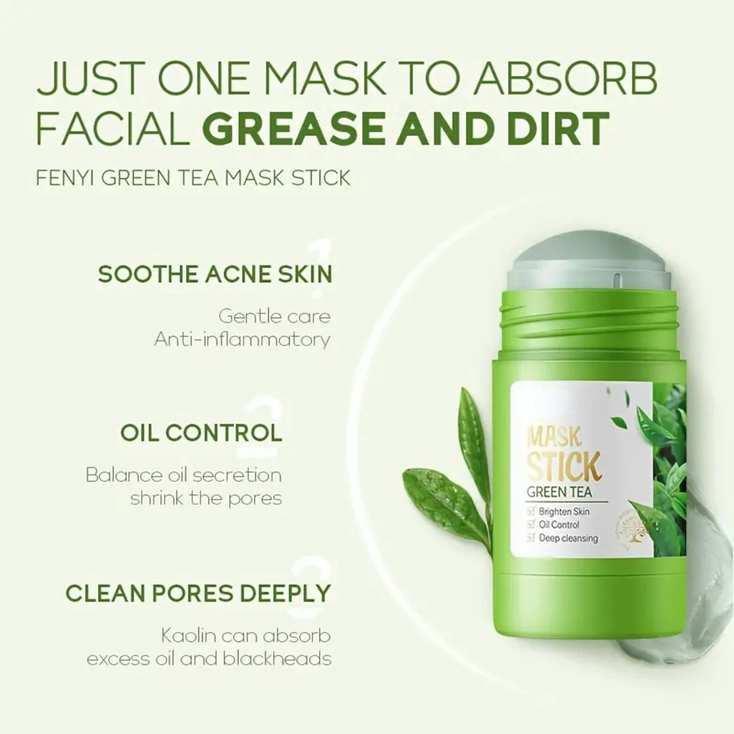 

"Experience the Natural, Refreshing, and Effective Green Tea Mud Mask for Removing Acne and Blackheads - Deep Cleansing, Skin Pu