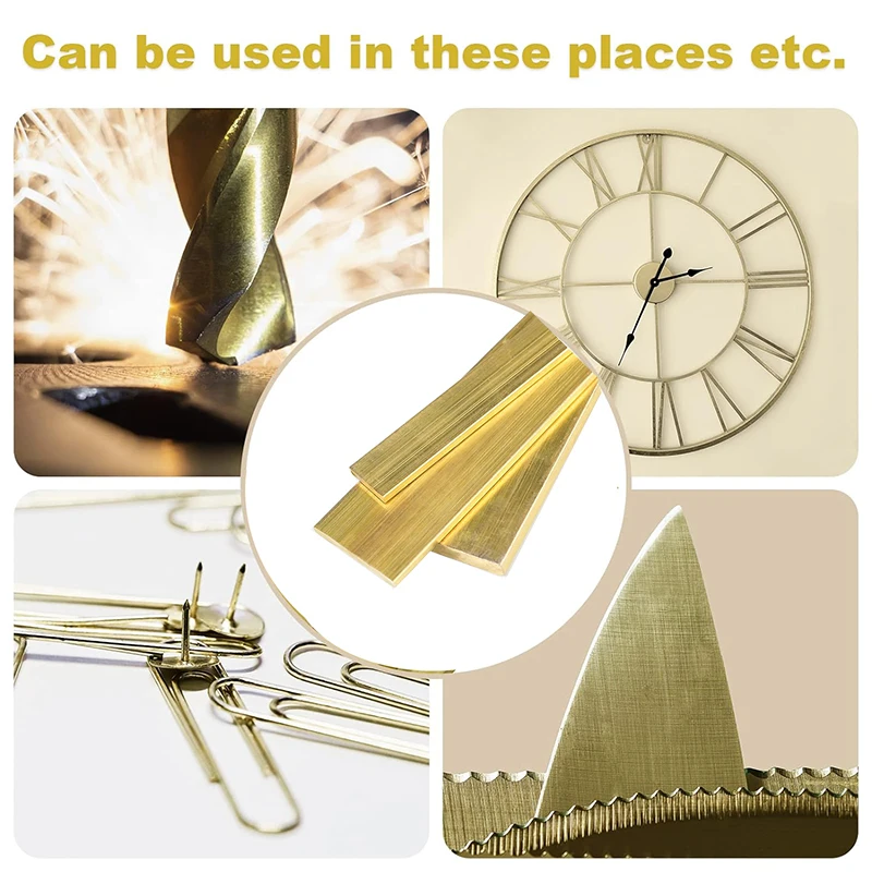 Length 250mm 200mm H59 Brass Flat Bar Plate Strip Thicknesses 3mm 6mm 8mm 10mm 15mm 20mm Pure Copper Solids Metal Plate Material