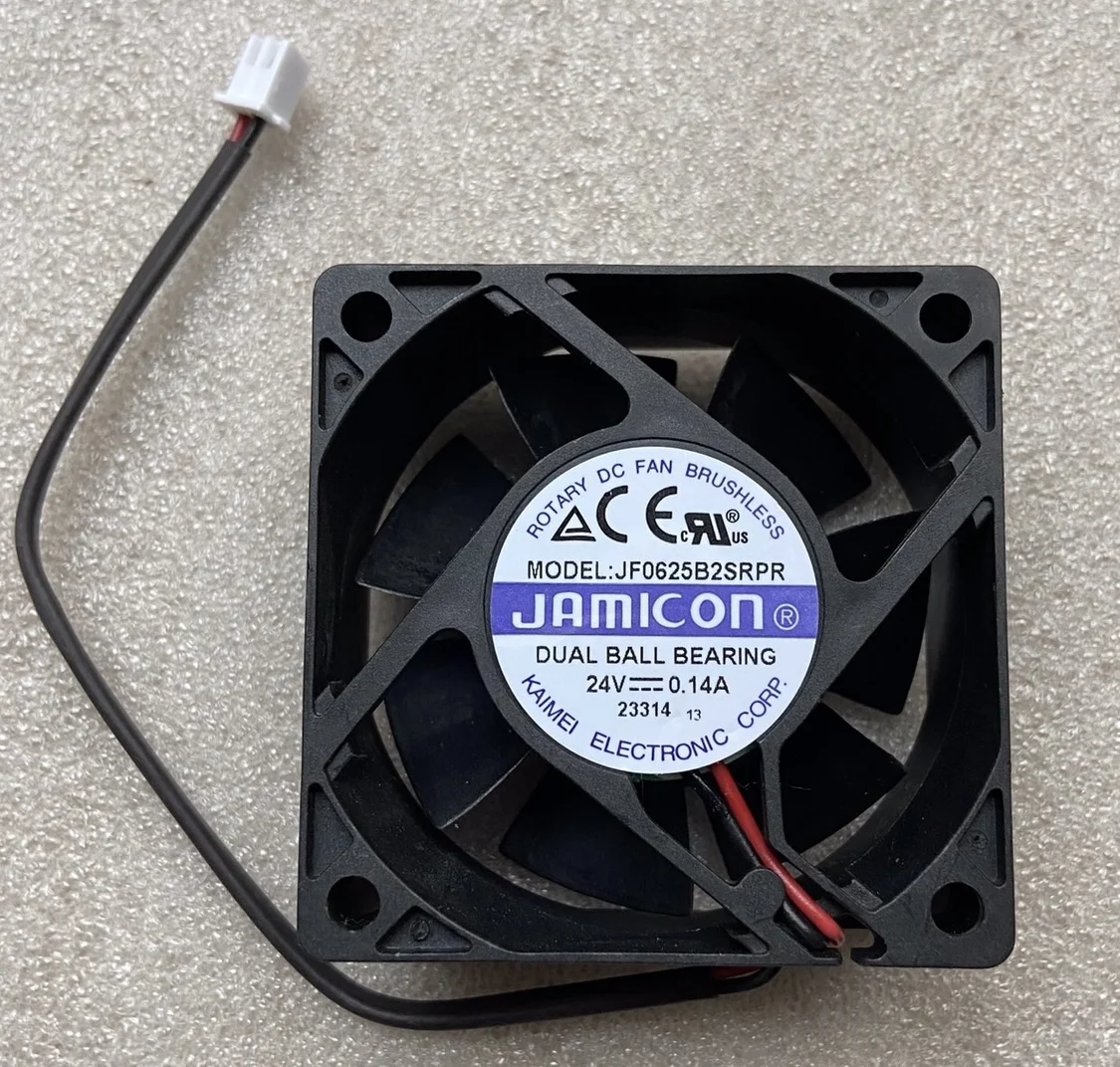 JAMICON JF0625B2SRPR DC 24V 0.14A 60x60x25mm 2-Wire Server Cooling Fan