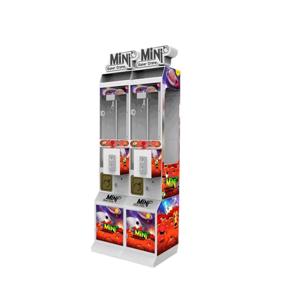 Mini Claw Machine, Indoor Coin Operated Game, Capsule Toy Vending Machine with Bill Acceptor, Mini Arcade Crane Game