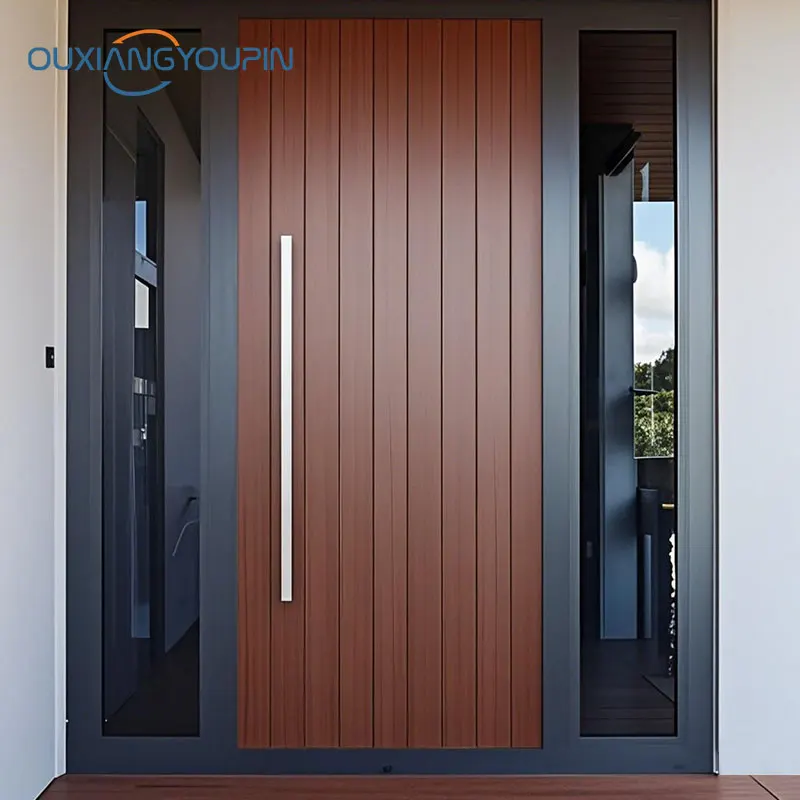 For Residential Modern Security Front Door, Solid Wood Door, Safe Home