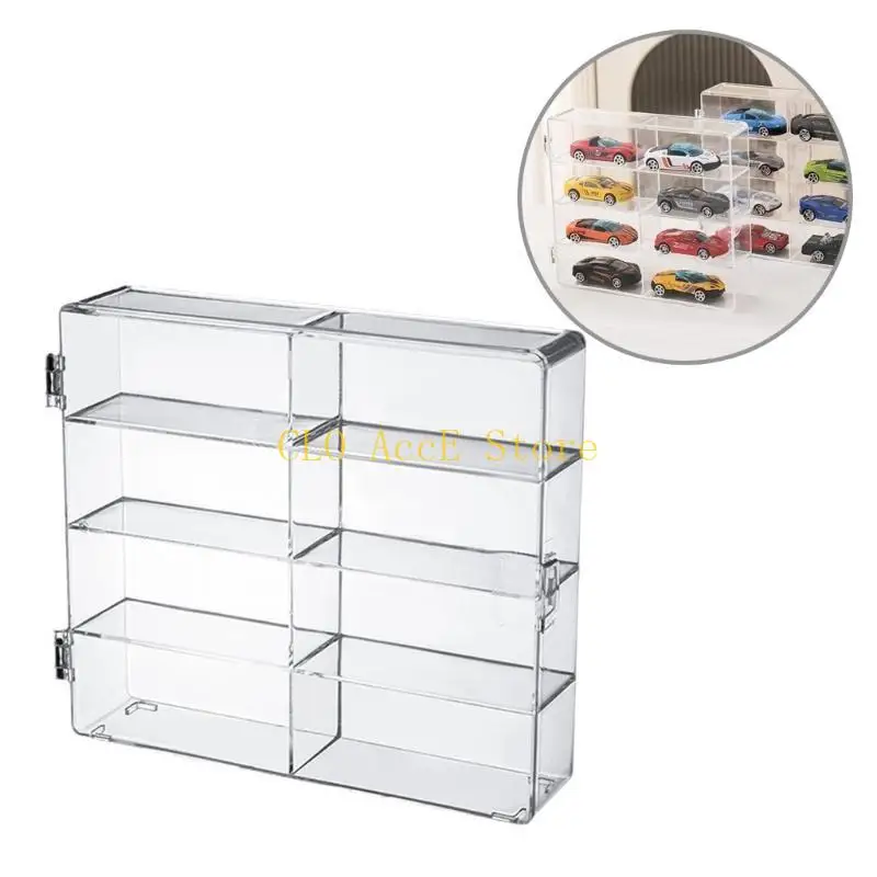 

16FE Acrylic Display Case with 8 Units for Organizing Diecast Vehicles Toy