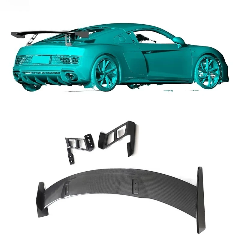 

High Quality Dry Carbon Fiber R8 V10 High Rear Wing forAudi R8 V10 2019-2023 Perfect Fitment
