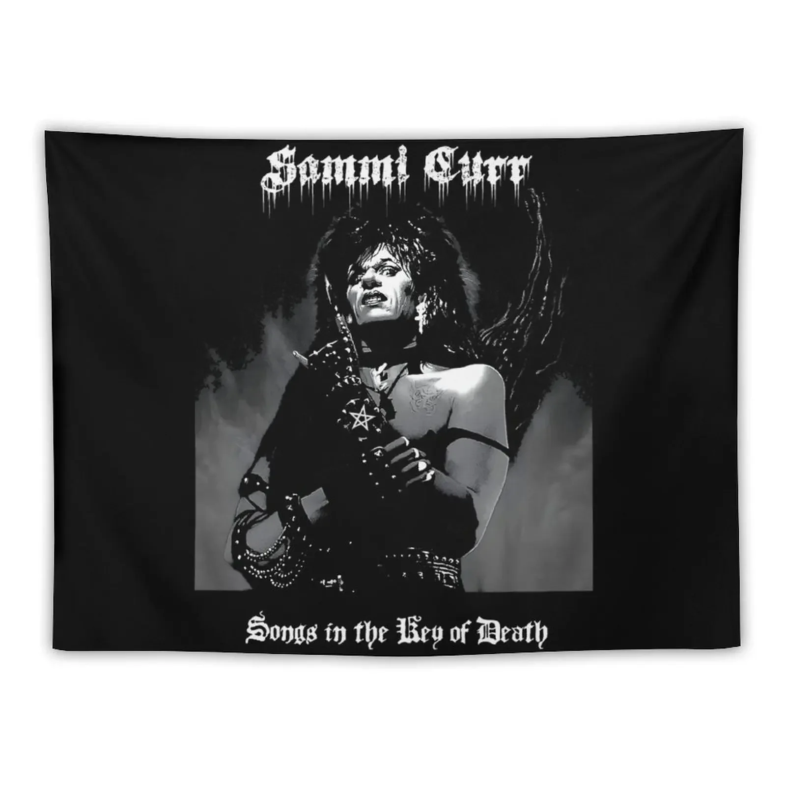 Sammi Curr Black Metal Classic Tapestry Room Decor Cute Decoration Bedroom Wall Carpet Anime Decor Tapestry