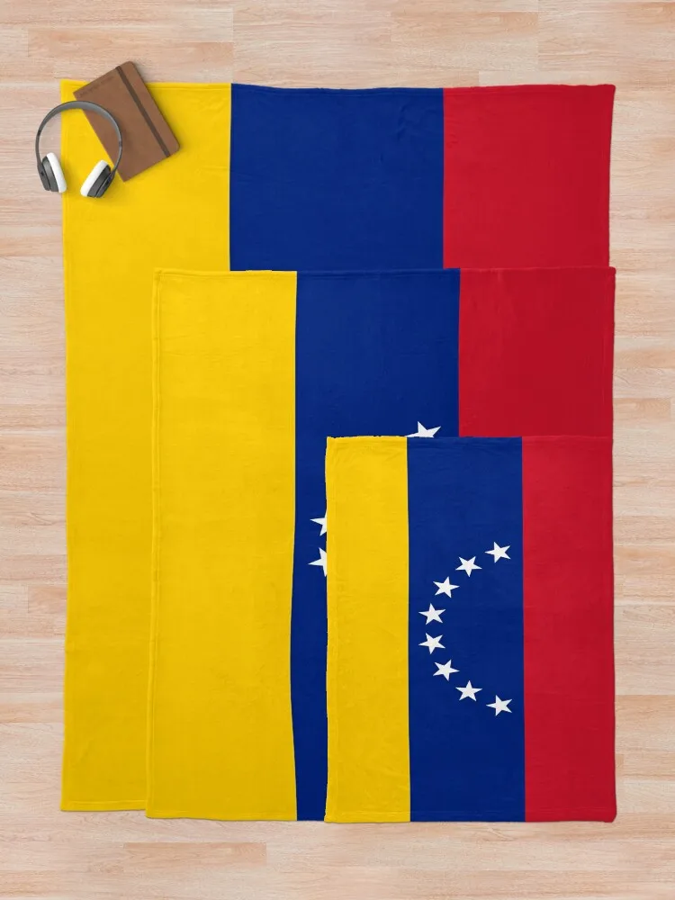 Magnificent Flag Of Venezuela and its colors orange, blue, red and white. Throw Blanket Plush Personalized Gift Moving Blankets