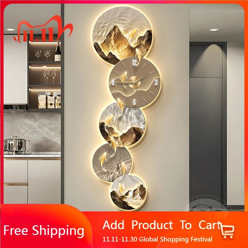 

Silent Led Wall Clocks Art Mural Large Interior Living Room Luxury Wall Watch Aesthetic Orologio Da Parete Home Decoration