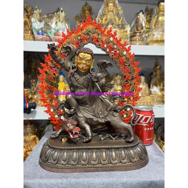 Exclusive 36CM Large Buddhism Guru Dorje Drollo Guru Rinpoche Super power embodiment COPPER Buddha statue Exorcism Worship