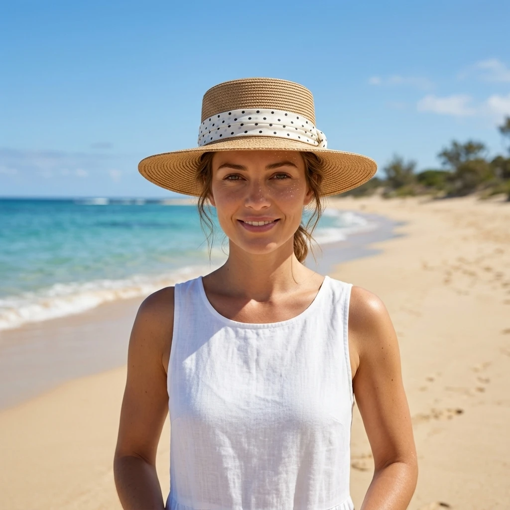 chapeu-de-palha-feminino-com-topo-plano-e-lacos-de-poa-protecao-solar-para-o-verao-chapeu-para-ferias-na-praia