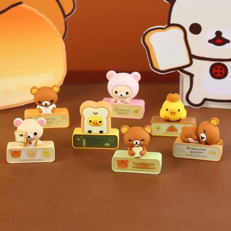 Original Anime Rilakkuma Nightlight Blind Box Trendy Toy Bread Fridge Lamp Magnet Desktop Ornaments Surprise Birthday Gifts Toys