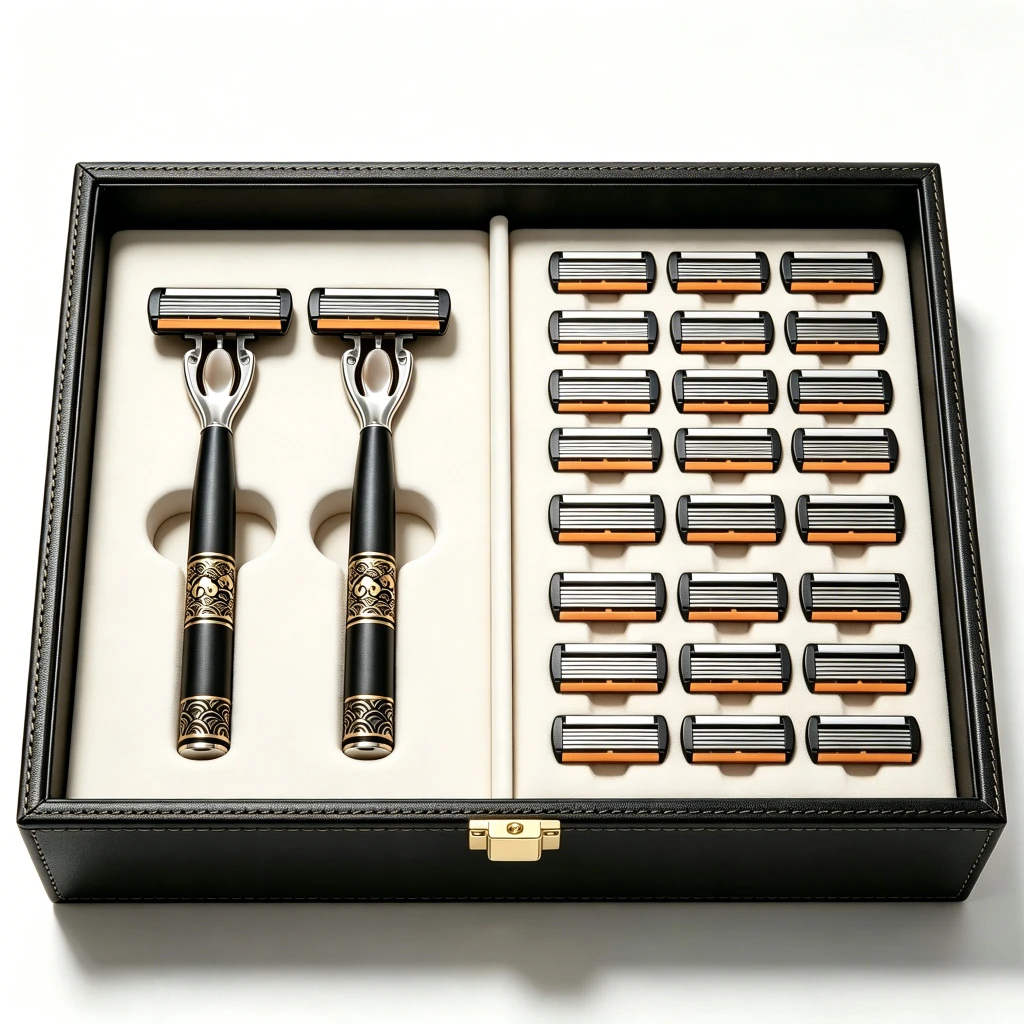 Manuelles Sicherheitsrasierset für Männer, mit 6-lagigen Edelstahlklingen, für langfristigen Gebrauch, geeignet für Männer und Frauen, tolle Geschenkidee. – Detail 1