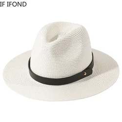 Fashion Vintage Panama Hats For Women men Summer Breathable Cooling Straw Sun Hats Jazz Trilby Cap