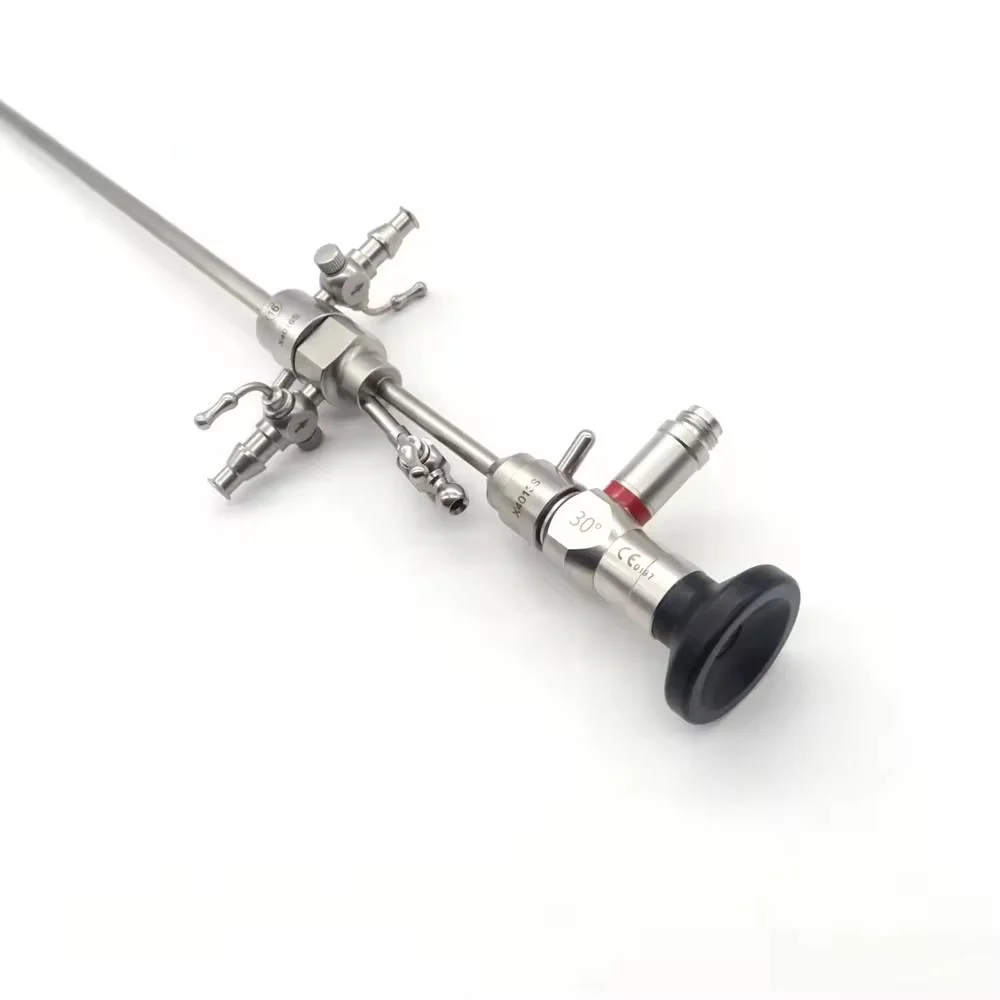 Medical Rigid Hysteroscope Set Endoscope Cystoscope Cystoscopy Hysteroscopy 4mm 30°/0°/70° Examination Surgery