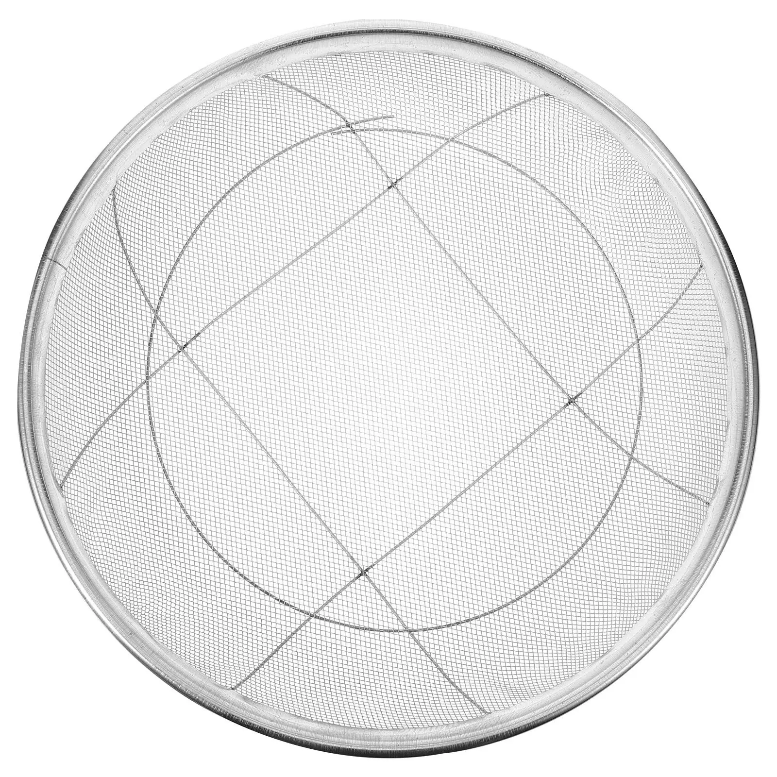 

Stainless Steel Sifting Pan 2mm Holes Garden Gadget Lightweight Sieve for Sand Stone Soil Sifter Strainer Planting Gravel Mining