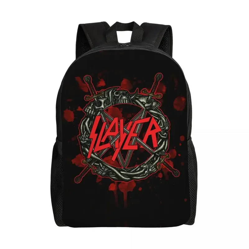 Mochila de viaje personalizada con logotipo de Heavy Metal Rock Slayers para hombres y mujeres, bolsa de libros para computadora escolar, bolsas de día para estudiantes universitarios