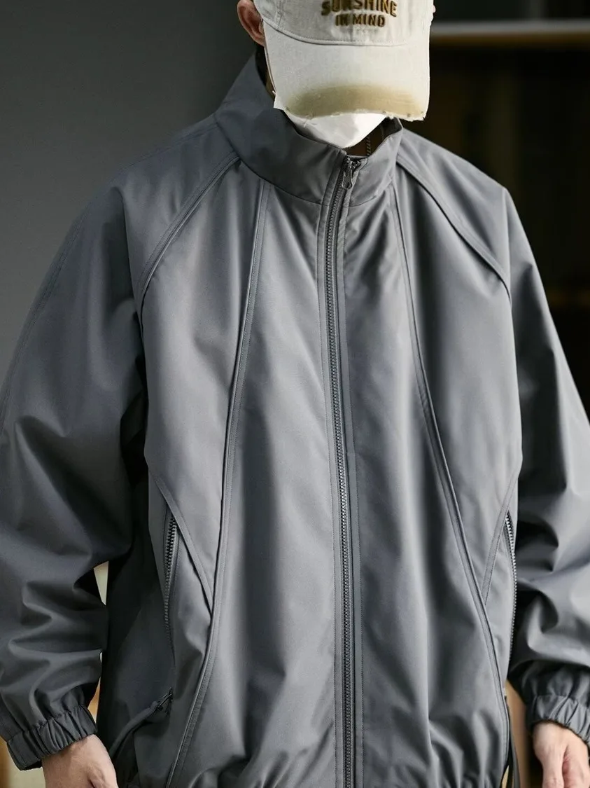 

Large Size Men's Jaet Autumn 2025 New American Sle Trendy Loose Design Workwear Outerwear Casual Straight Hem Zipper