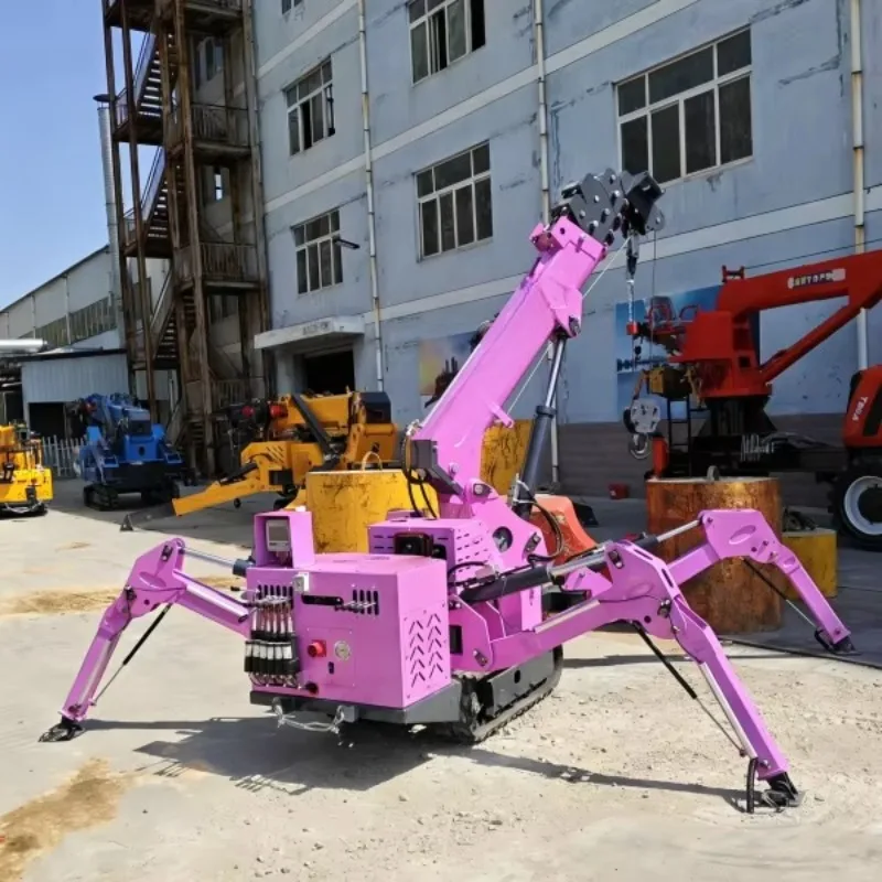 7Ton Remote Control Spider Crawler Crane 14m Boom Hydraulic Drive 360° Rotation Compact Lifting Machine Building Facade Repair