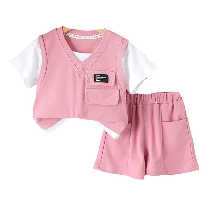 

New Summer Baby Clothes Suit Children Girls Casual T-Shirt Shorts 2Pcs/Set Kids Boys Clothing Toddler Costume Infant Tracksuits