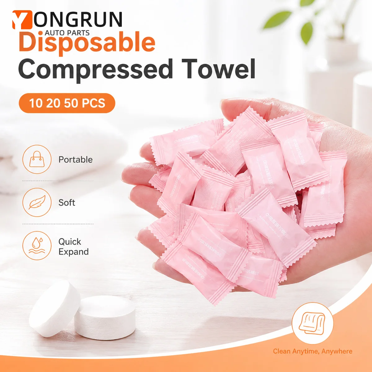YONGRUN Compressed Towel Disposable Bath Towel Portable Travel Towel Face Towel Quick Dry Soft Absorbent Cleaning Towel For Home