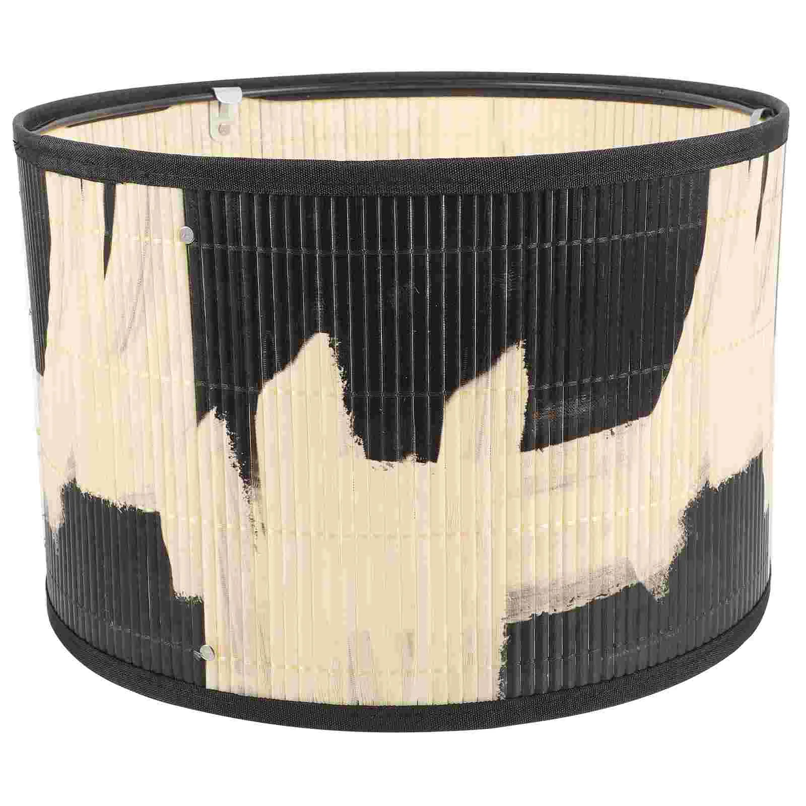 

Lampshades Printed Abstract Retro Style Folk House Decorative Bamboo Crafts Painting Lantern Barrel Woven