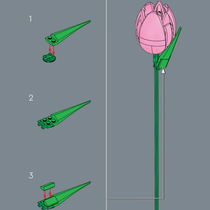 New The Botanical Tulip Bouquet Decorative Compatible With Legoed Christmas Birthday Gifts DIY Home Ornaments - view 3