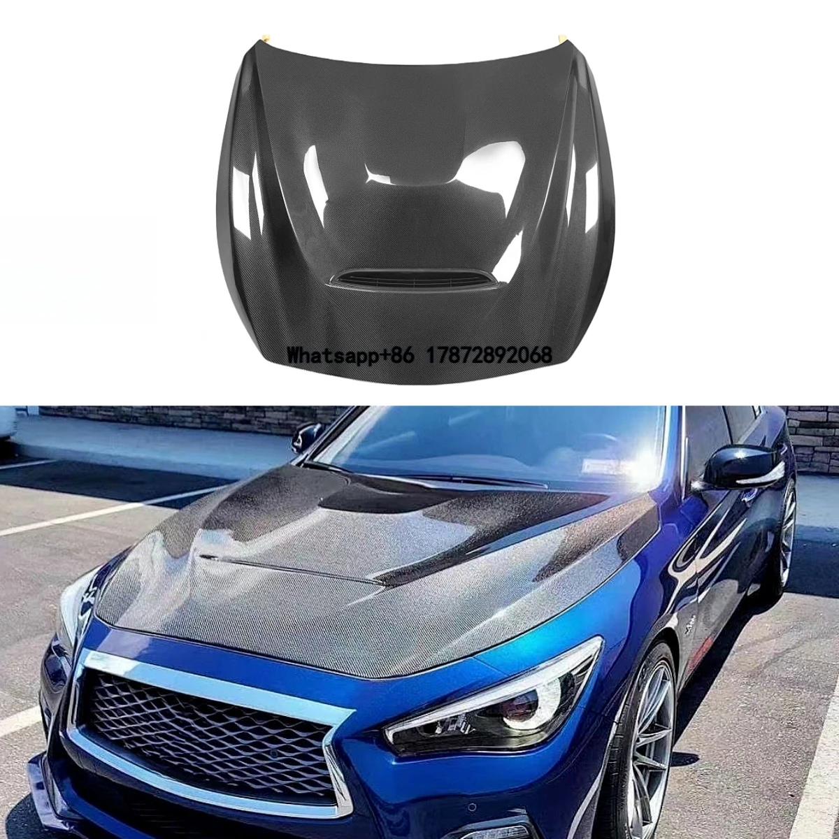 

GTS Style Carbon Fiber Front Engine Hood for Infiniti Q50 Q50L Bonnet