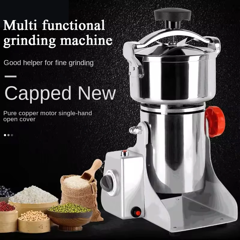 PBOBP Electric Grain Mill Grinder Stainless Steel Pulverizer Powder Machine for Dry Herbs Grains Spices Cereals Coffee Corn