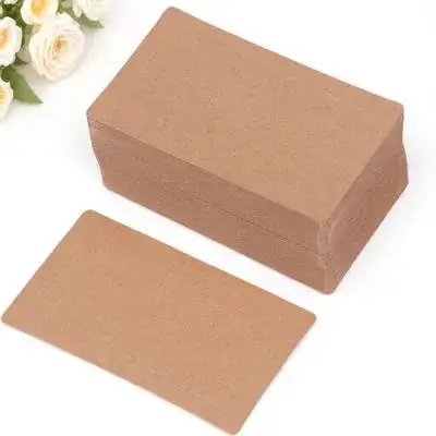

100Pcs Double-Sided Blank Message Cards Kraft Paper Notepad for Handwritten Notes DIY Gift Tags Party Favors Greeting Card Word