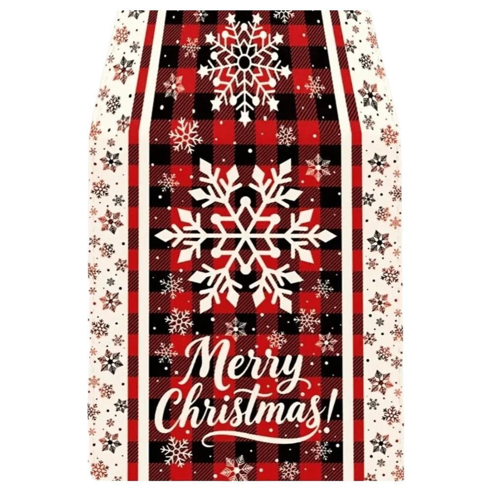 Santa Claus Christmas Table Runner Snowflake Snowman Christmas Table Flag Desk Decor Reindeer Xmas Tablecloth Home Decor