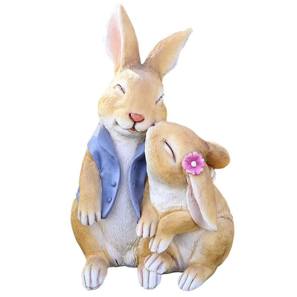 

Cute and Creative Courtyard Rabbit Ornaments Living Room Ornaments Resin Crafts Garde Desktop Decoration Figurines Statues Decor