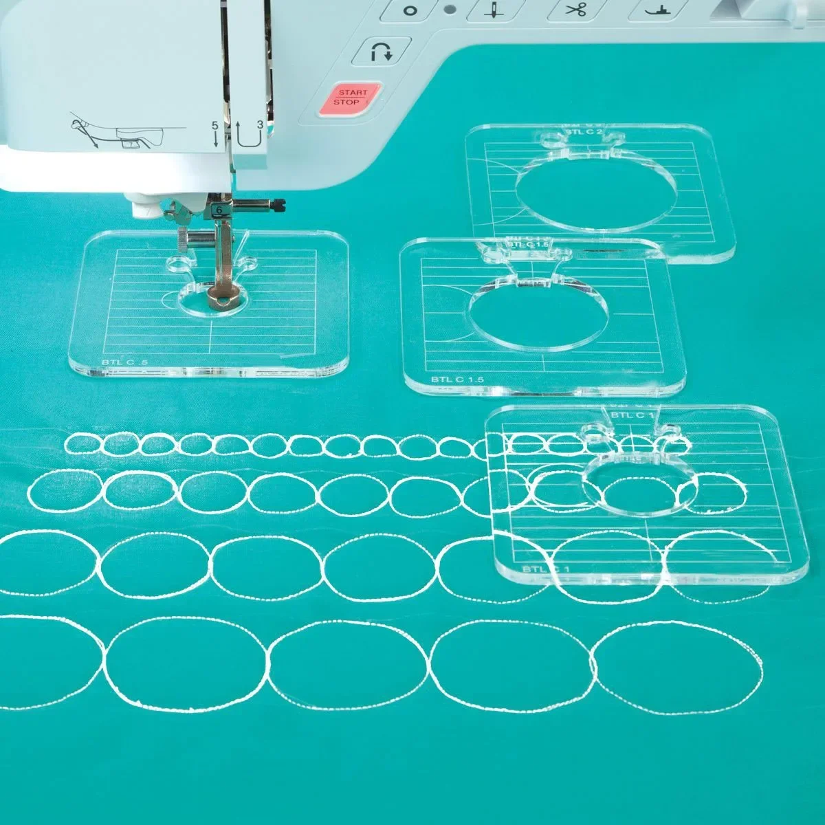 DIY quilting ruler Wave F ruler Clear use to make 4\' wave designs for low shank domestic sewing machine # HG00613