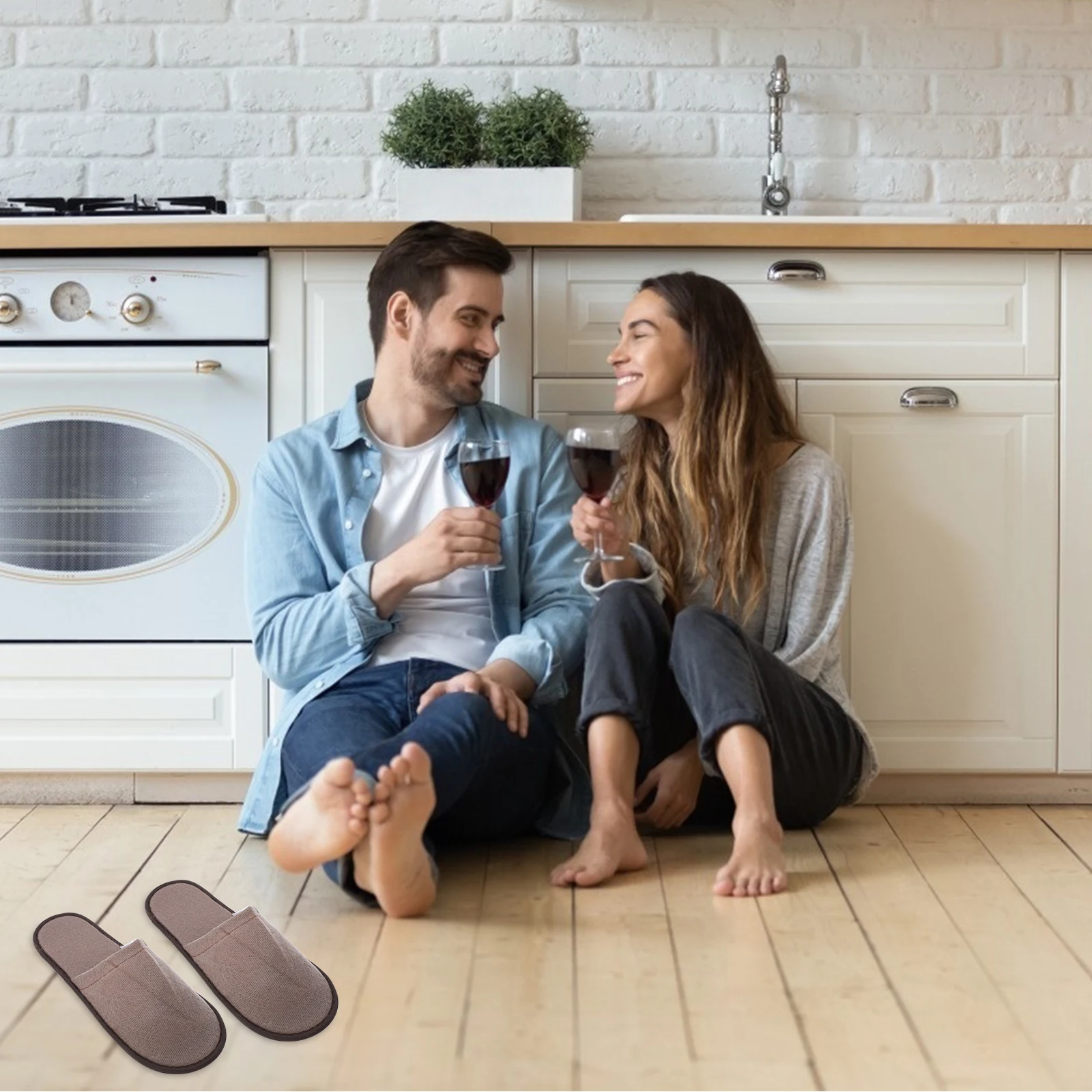 

12 Pairs Brushed Slippers Home Guest Hotel Shoes Floor Living Room Indoor One-off Bedroom Footwear