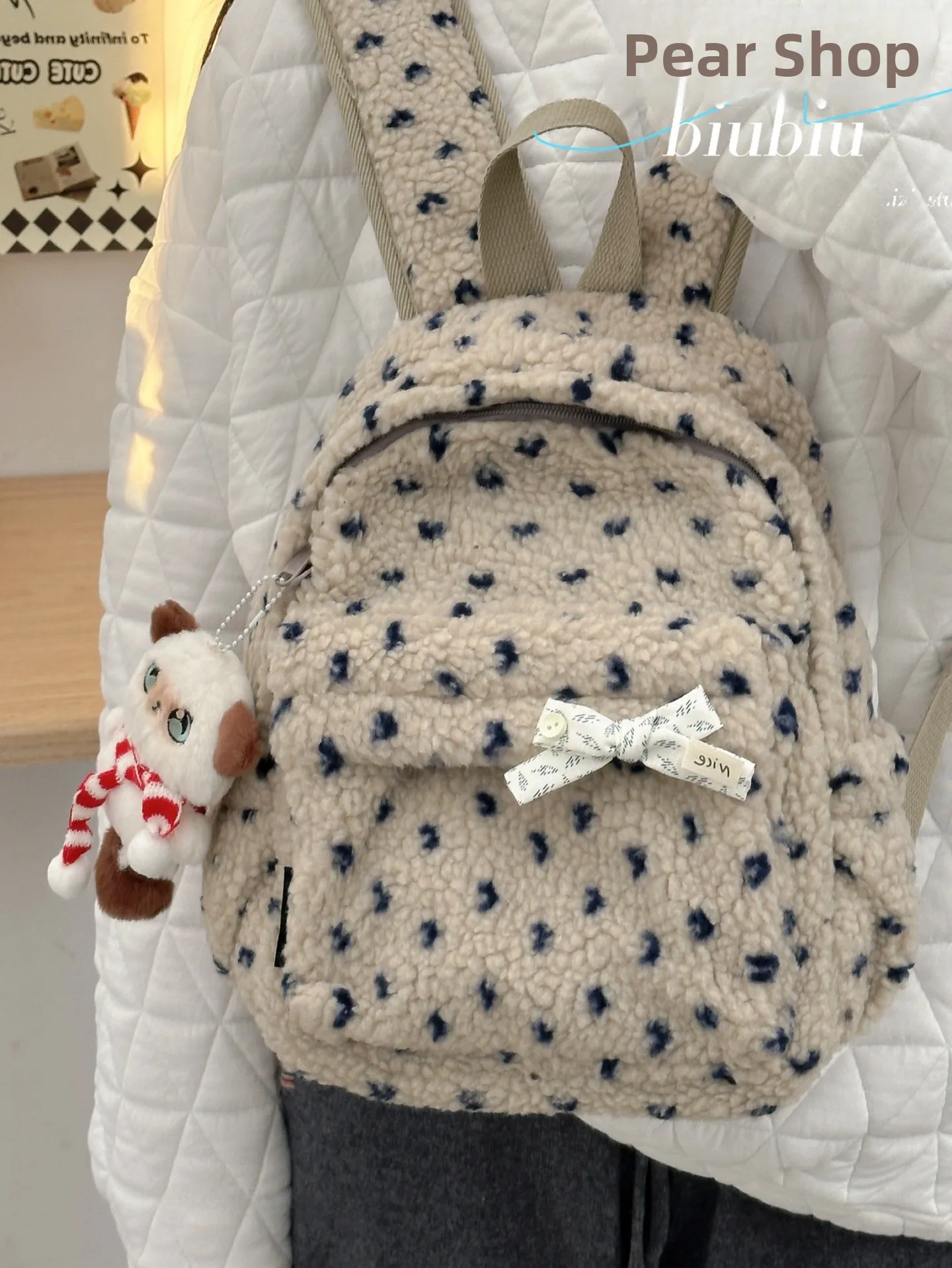 

Fall Winter Fce Bapa Women's Simple Versatile Double oulder Bag Large And Small Sizes Daily Trendy School Bag