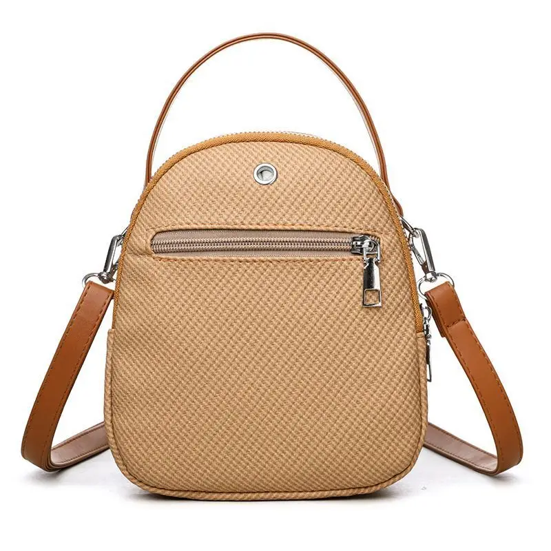 Fashion New Women's Large Capacity Single Shoulder Crossbody Backpack Handheld Soft PU Leather Elegant High-Quality Texture M