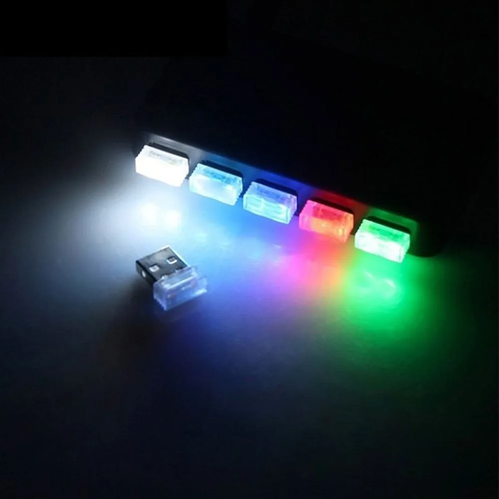 Colorful Mini LED Car Light Atmosphere Lamp USB Decor Night Light Portable Plug-in Ambient Lamp Universal Car Interior Decor