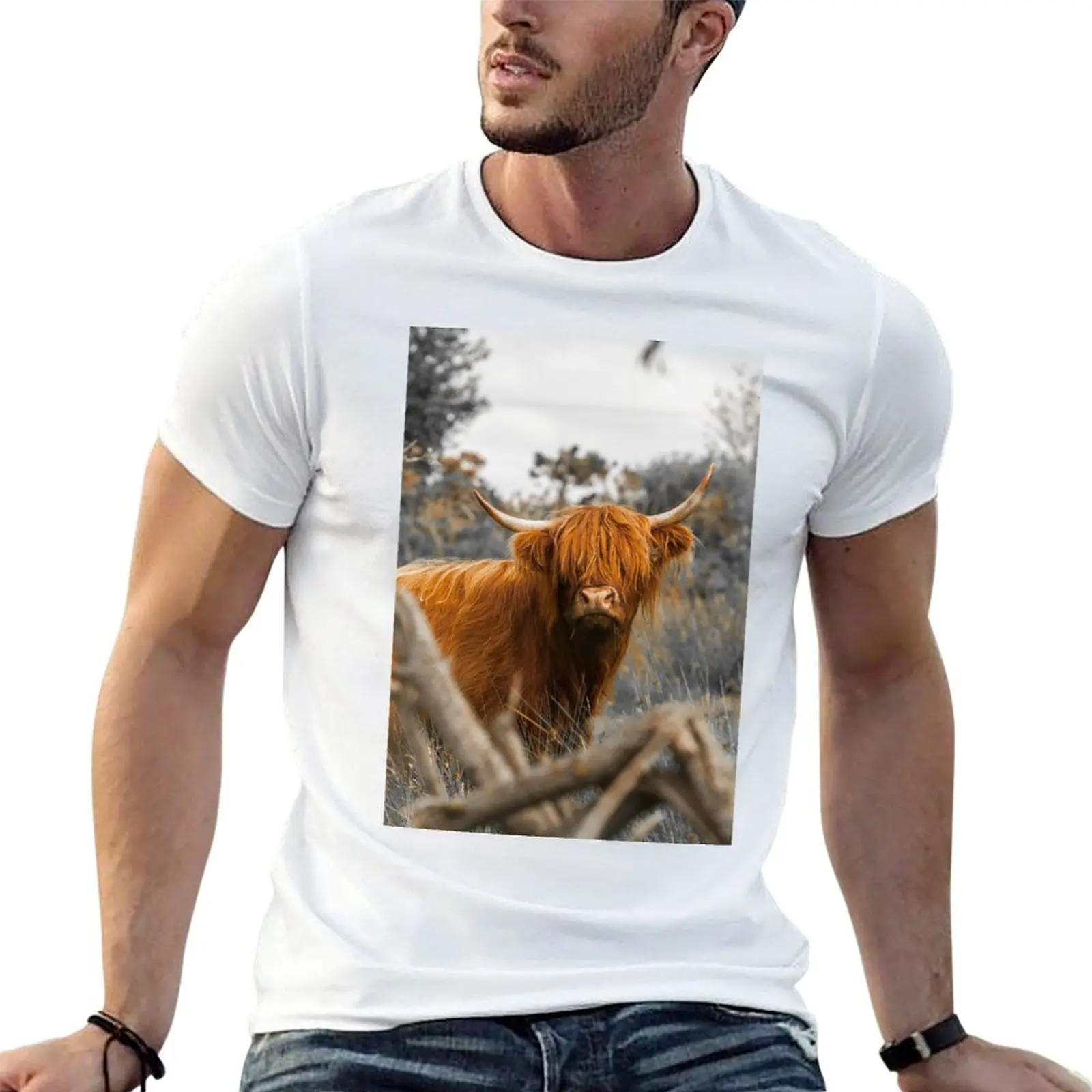 

Футболка Scottish Highland Cow, мужская футболка, мужские футболки, мужская футболка