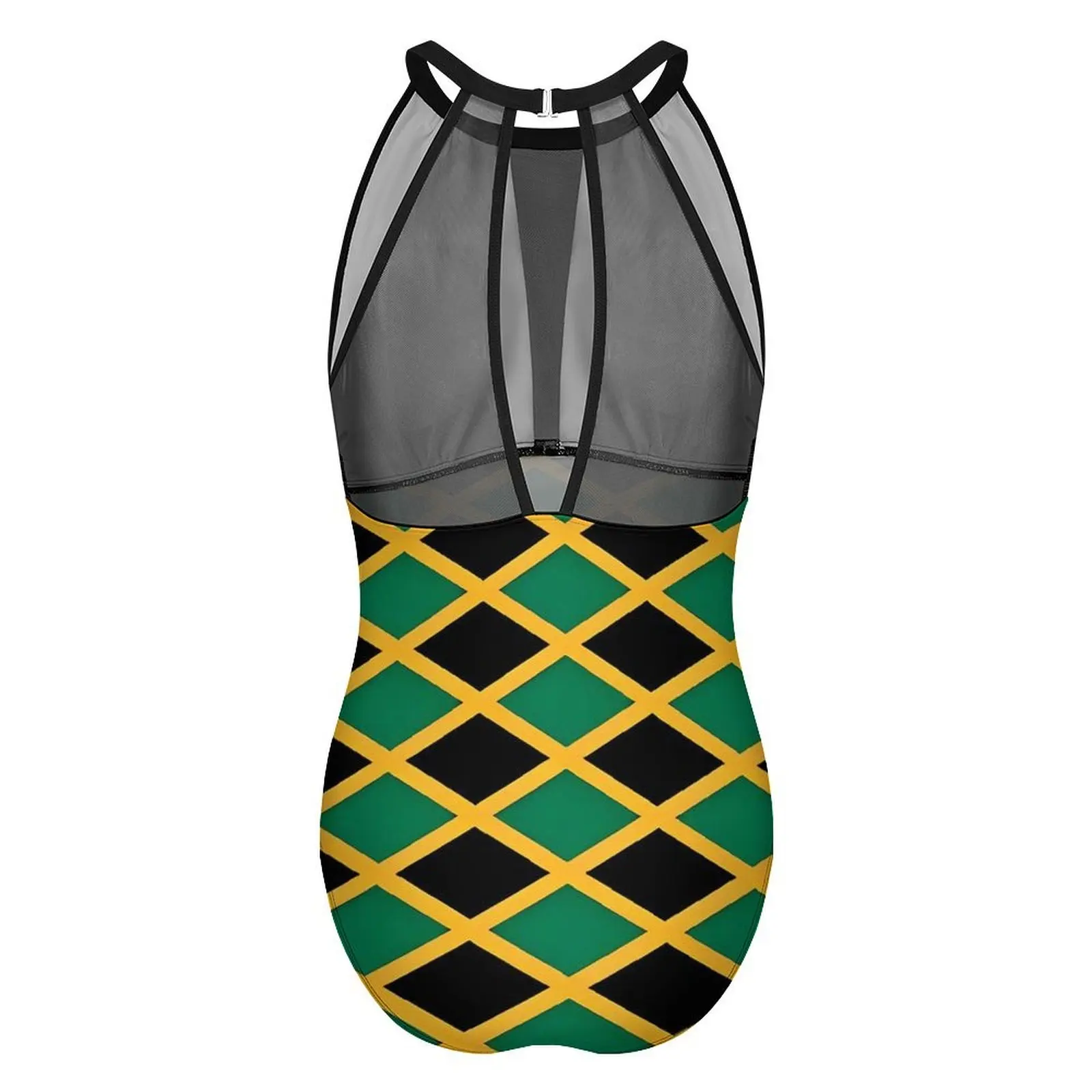 Jamaican Flag Swimsuit Sexy Yellow And Green One Piece Swimwear Push Up Swimsuits Fantasy Sport Beach Wear image 4