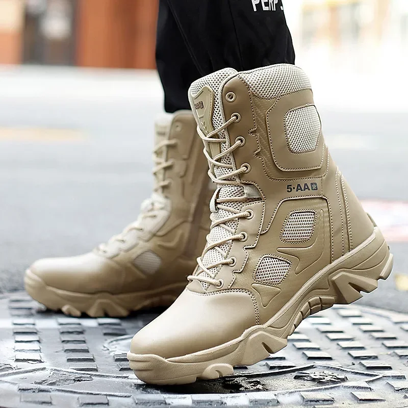 Men Male masculine Botas Tacticas Hombre Militar Masculine sneakerMotorcycle Ankle Combat Boots Black Botas Militares Hombre