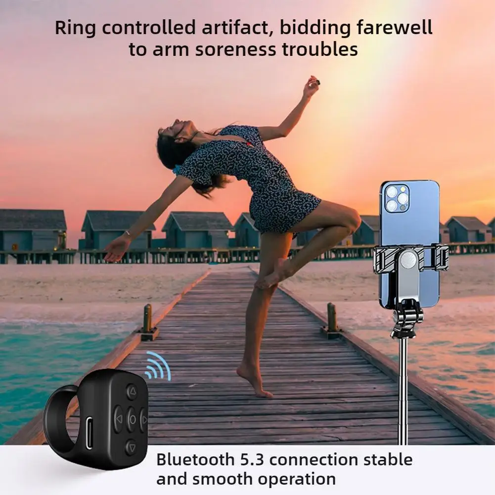 Bluetooth Smart Page Turner Remote Control Bluetooth Fingertip Self-timer Controller R2D8