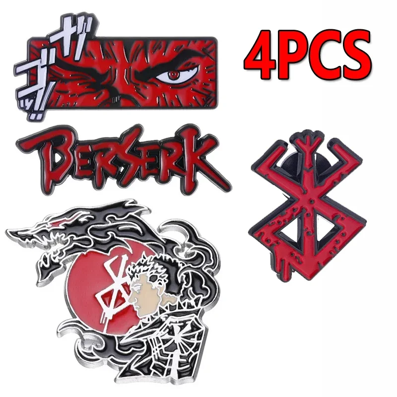 1/4 Stück Klassische Anime Berserk Abzeichen Brosche Cosplay Kostüm Dekoration Kreative Lustige Cartoon-Accessoires Emaille-Pins Geschenk
