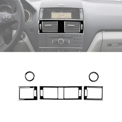 Dashboard Air Vent Outlet Decoration Trim Cover Piano Black Car Interior Accessories for Benz C-Class W204 2007 2008 2009 2010