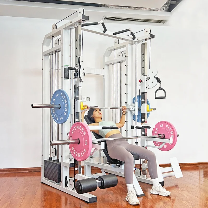 Equipo de entrenamiento de fuerza para gimnasio, máquina Smith, Cable cruzado, máquina comercial multifuncional para gimnasio Smith