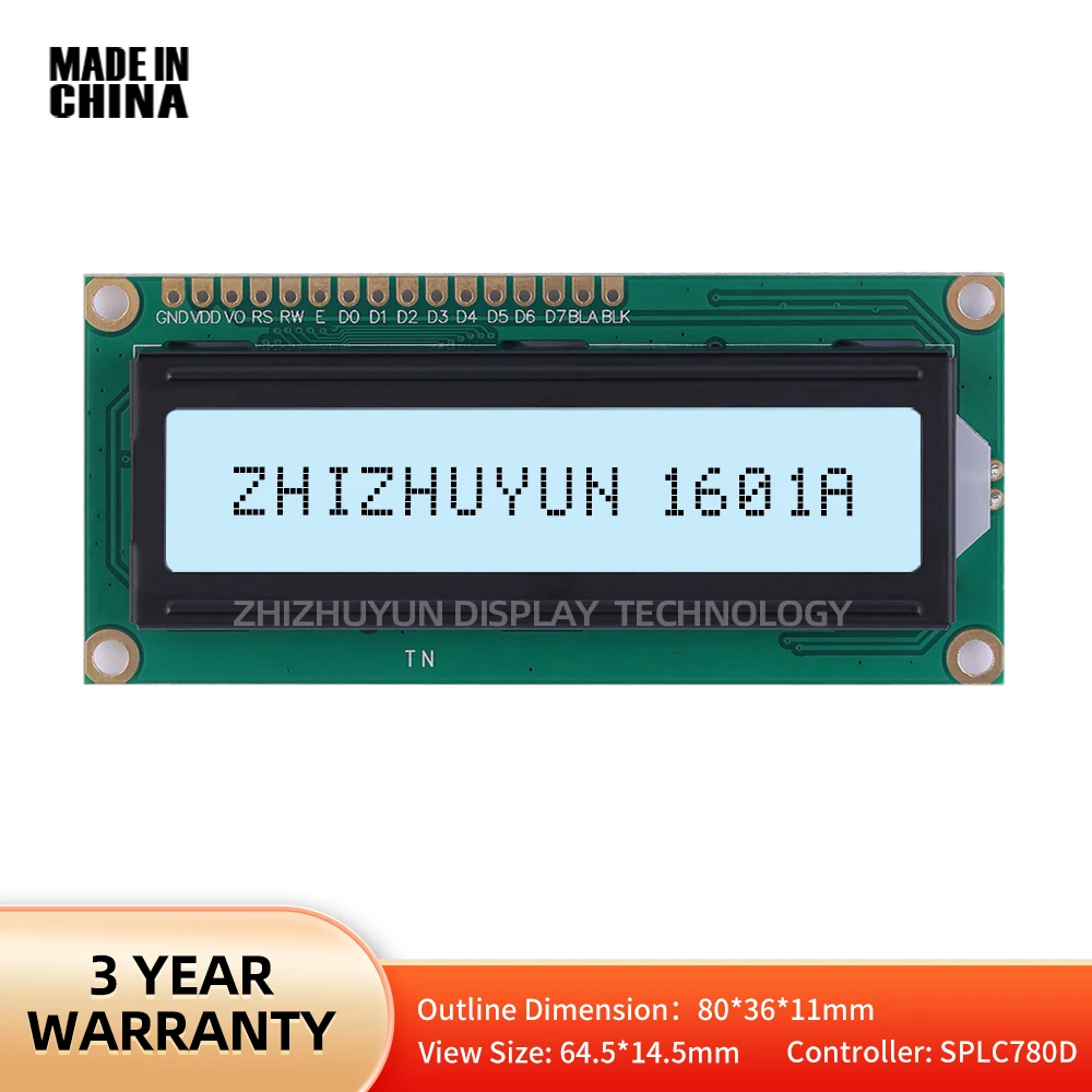 1601A LCD Display Screen 1.5 Inches Grey Mold Black Letter Film Controller Splc780D LCM Module